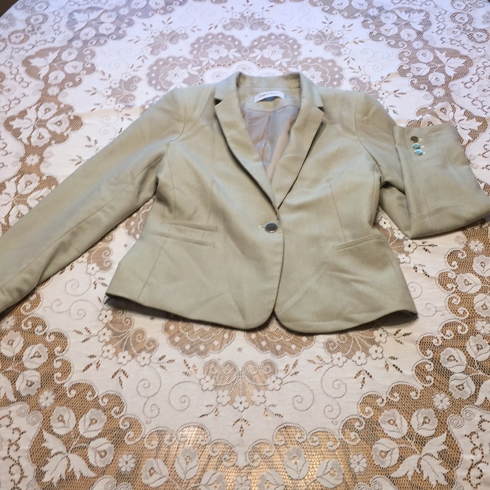 Calvin Klein Khaki Tweed Blazer